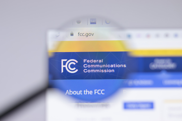 Federal Communications Commission FCC logo close-up on website page