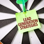 Green dart hitting bullseye with note saying Lead Generation Strategies
