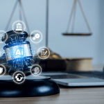 AI for legal work allowed under bar rules concept with digital interface showing legal technology applications