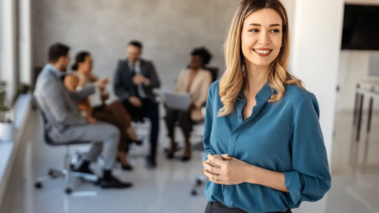 Professional attorney in law office discussing law firm client acquisition SEO strategies with legal marketing team