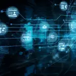 Evergreen legal content SEO strategy visualization with digital network connections and data analytics for law firm marketing