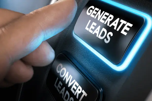 Qualified legal leads SEO button showing generate leads and convert leads for law firm marketing
